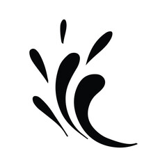 Obraz premium Water drops and splash silhouette in simple doodle style. Set different liquid shapes and silhouette.