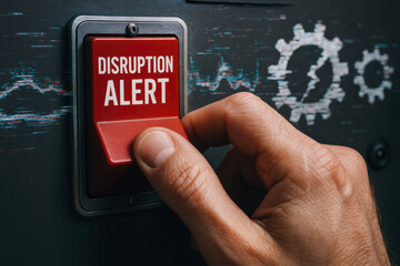 Disruption and alert trigger interruption disturbance and failure warnings with alarming notification signs