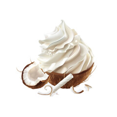 Creamy Coconut Whipped Topping in Coconut Shell