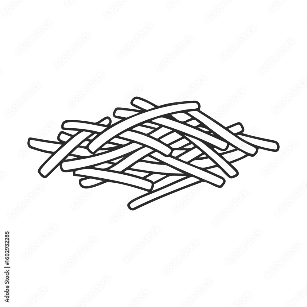 Poster Simple line art of a wooden log pile – stock vector icon in line style