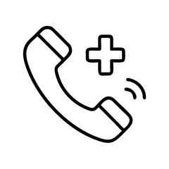 Telephone icon with medical cross symbolizing health care  