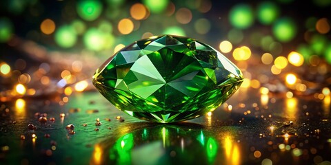 Sparkling Emerald Gemstone Close-up: Luxury Jewelry Photography