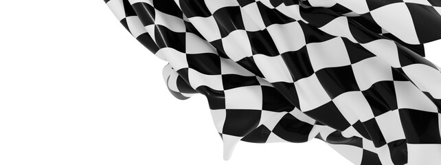 High-quality photo of a checkered flag waving. Perfect for sports, racing, or victory themes.