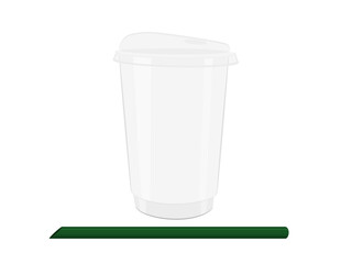 Smoothie in a glass on a white background.