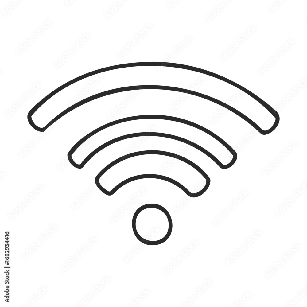 Poster wifi signal icon in black and white design – stock vector icon in line style