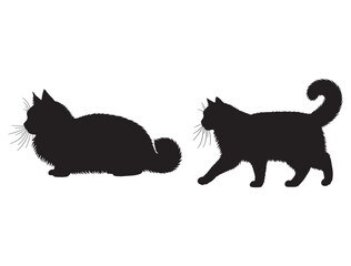 ANGORA CAT SILHOUETTE