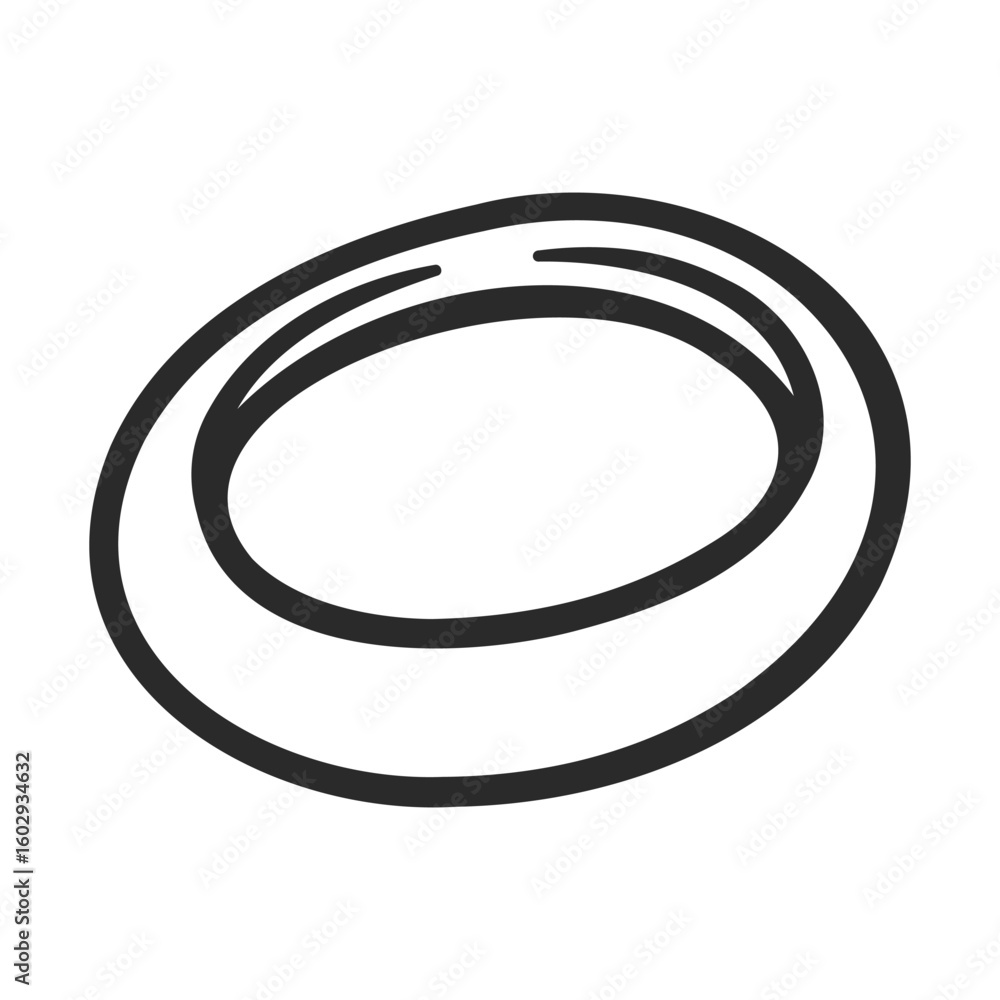 Poster simple black and white line drawing of an empty bowl – stock vector icon in line style