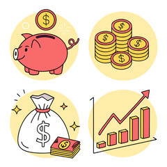 Financial Growth and Savings Icons 3.