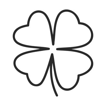 Simple black cloverleaf symbol on white background &ndash; stock vector icon in line style