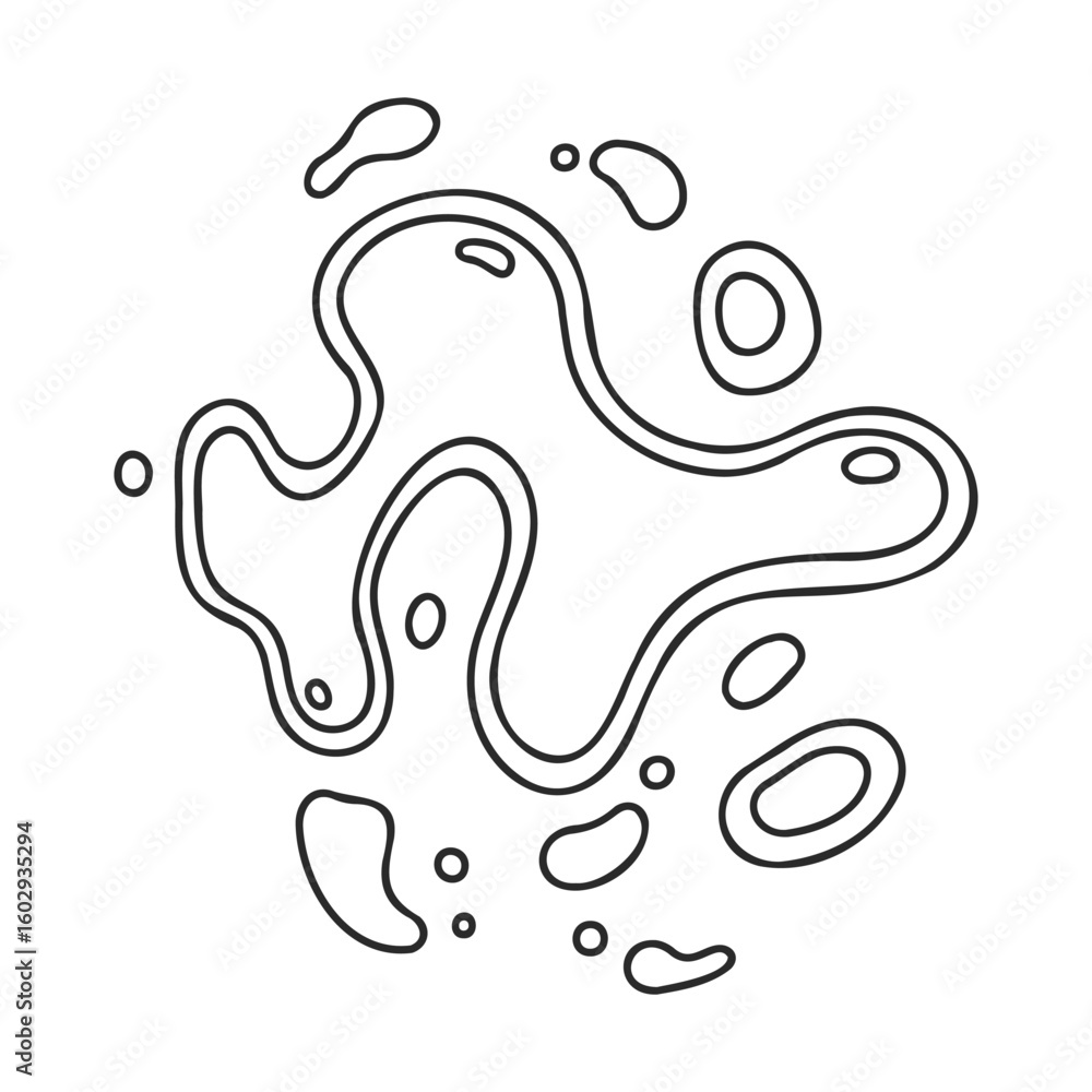 Aufkleber abstract black and white fluid shapes with organic patterns – stock vector icon in line style