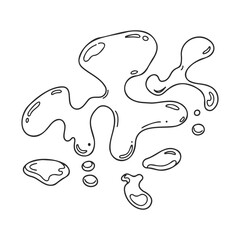 Abstract ink splatter design with fluid shapes in black and white – stock vector icon in line style