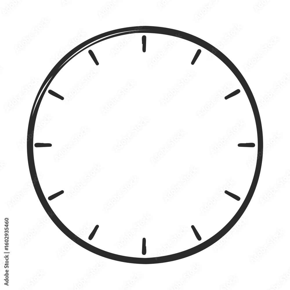 Poster minimalist black and white clock face concept with simple design – stock vector icon in line style