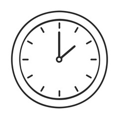 Minimalist black and white analog clock showing ten o'clock with bold hour markers &ndash; stock vector icon in line style