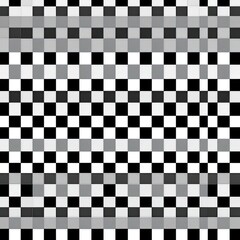 Seamless Square Pattern Black, White, Grey Tiles, Repeating Mosaic, Neutral Tone