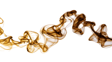 Golden Brown Smoke Isolated on Transparent Backdrop