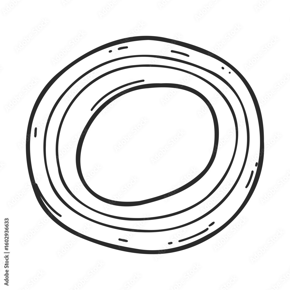 Poster hand-drawn circular abstract design with concentric rings – stock vector icon in line style