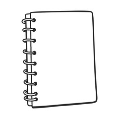 Simple spiral-bound blank notebook with minimalist design &ndash; stock vector icon in line style