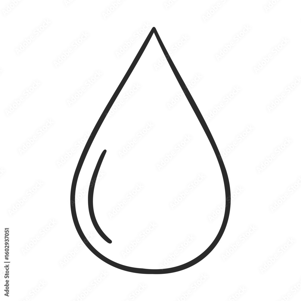Poster simple line art of teardrop shape with minimalistic design – stock vector icon in line style