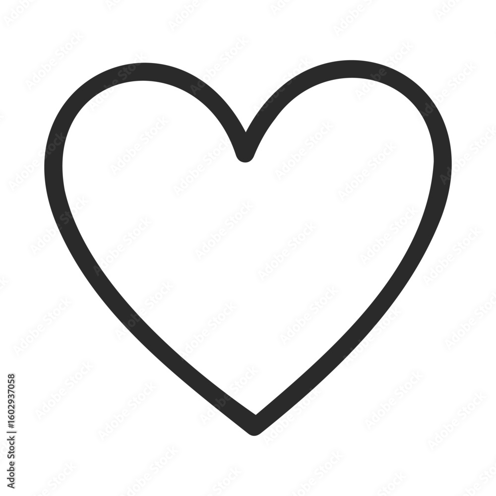 Poster minimalistic heart outline symbol in black and white design – stock vector icon in line style