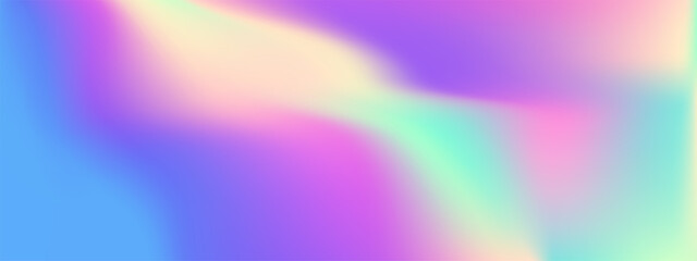 Iridescent swatch gradient with holographic foil effects and rainbow metal ombre. Pearlescent textures in pastel pink purple for dreamy Y2K backgrounds. Shimmering laser sparkles or aurora marble. © RDVector