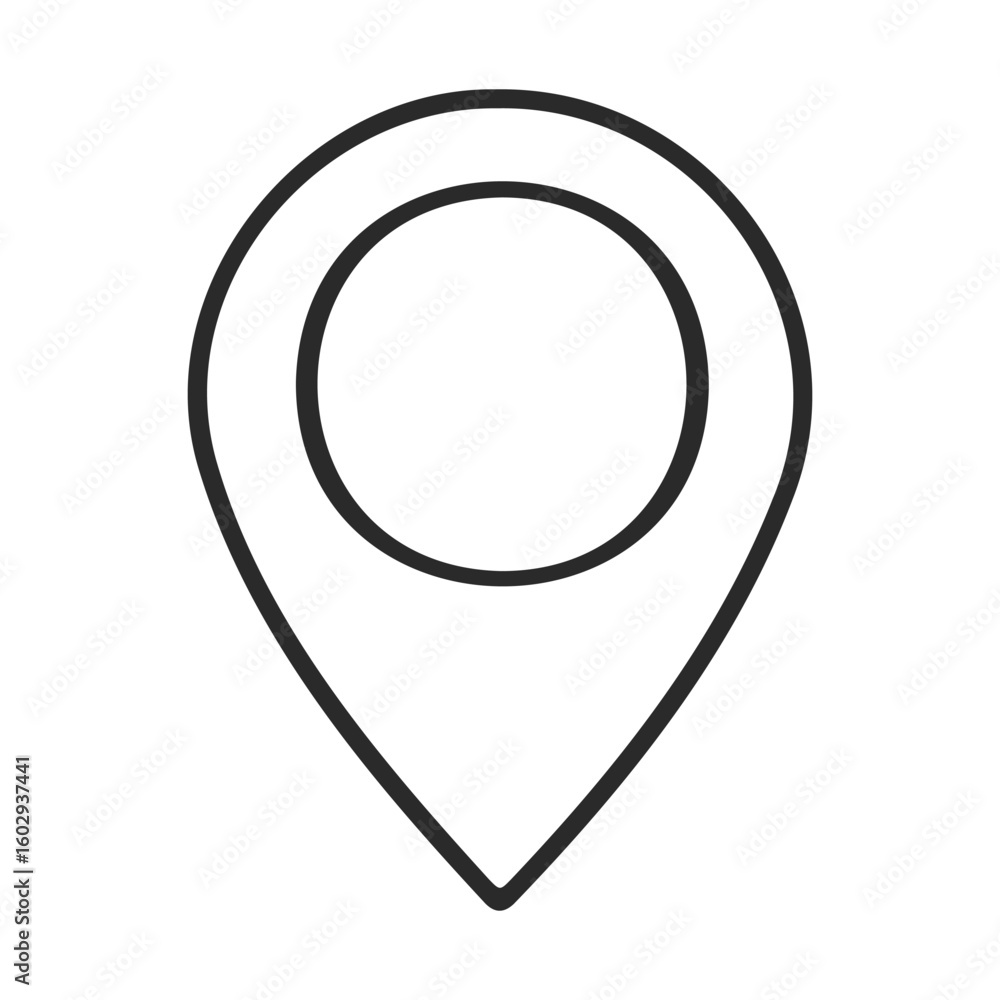 Poster minimalist outline icon of map location pin symbol – stock vector icon in line style