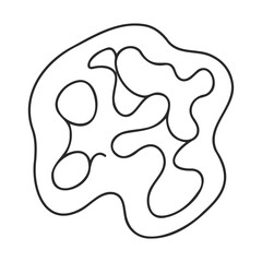 Obraz premium Abstract black line art on white background with organic, curved shapes – stock vector icon in line style