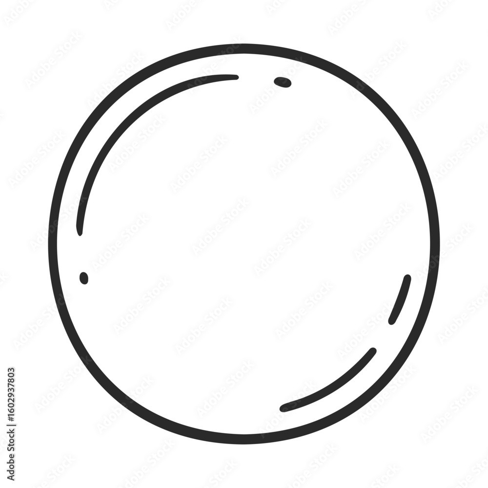 Aufkleber simple black circular line drawing on white background – stock vector icon in line style