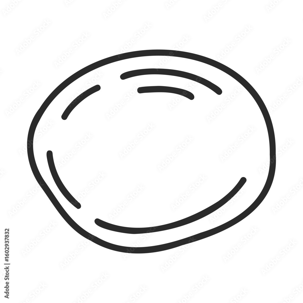 Poster simple black and white line drawing of a bread bun on white background – stock vector icon in line s