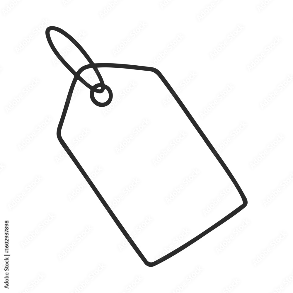 Poster minimalistic line art of a simple hanging tag icon – stock vector icon in line style