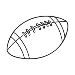 Simple black and white american football illustration – stock vector icon in line style