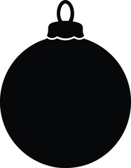 Christmas ball silhouette vector, holiday decoration