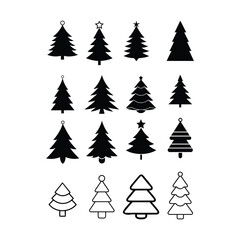 Christmas Tree Holiday Ornament Set for Festive Vector Design