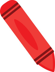 Red crayon with dark red bands vector illustration drawing stationery