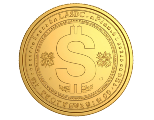 USDC USD Coin stablecoin cryptocurrency golden coin 3d illustration 