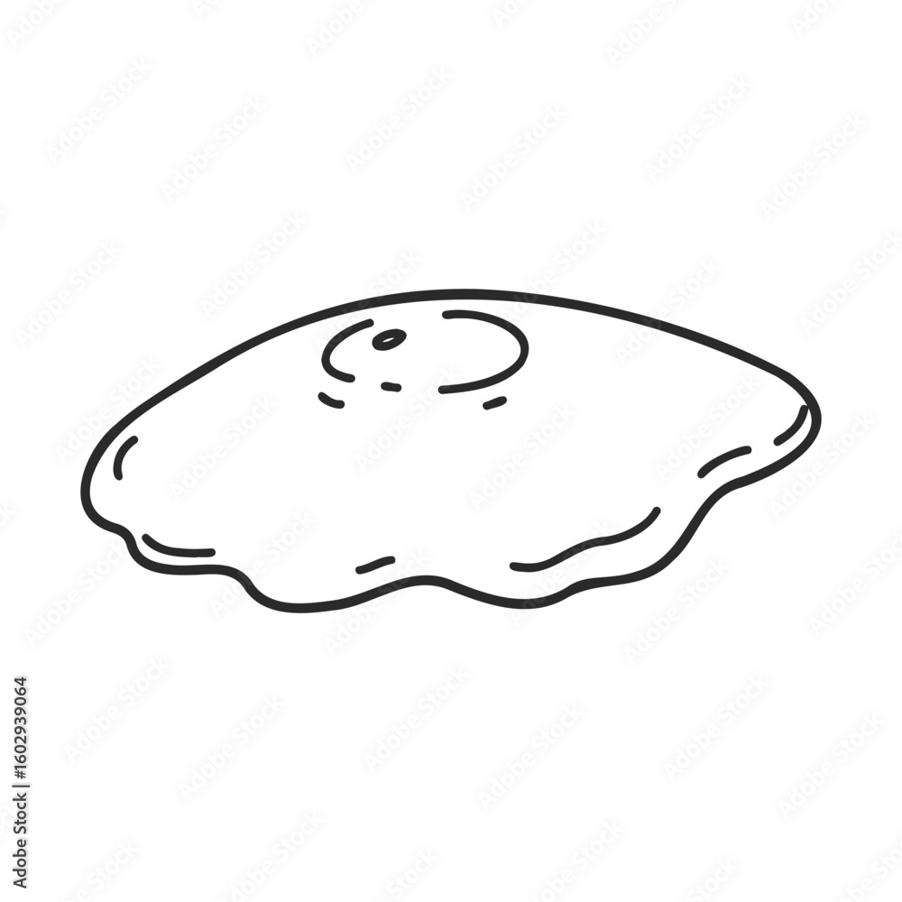 Poster minimalist line art of fried egg on white background – stock vector icon in line style