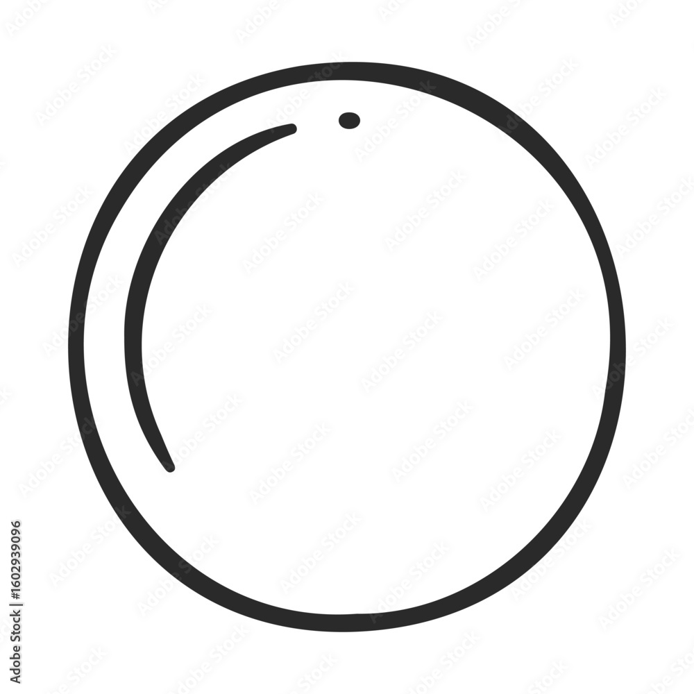 Poster simple black and white circle drawing with minimalist design – stock vector icon in line style