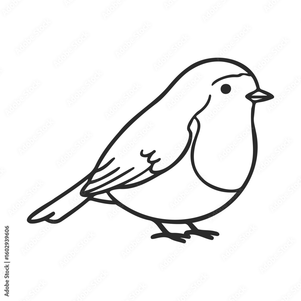 Poster minimalist line drawing of a bird on white background – stock vector icon in line style