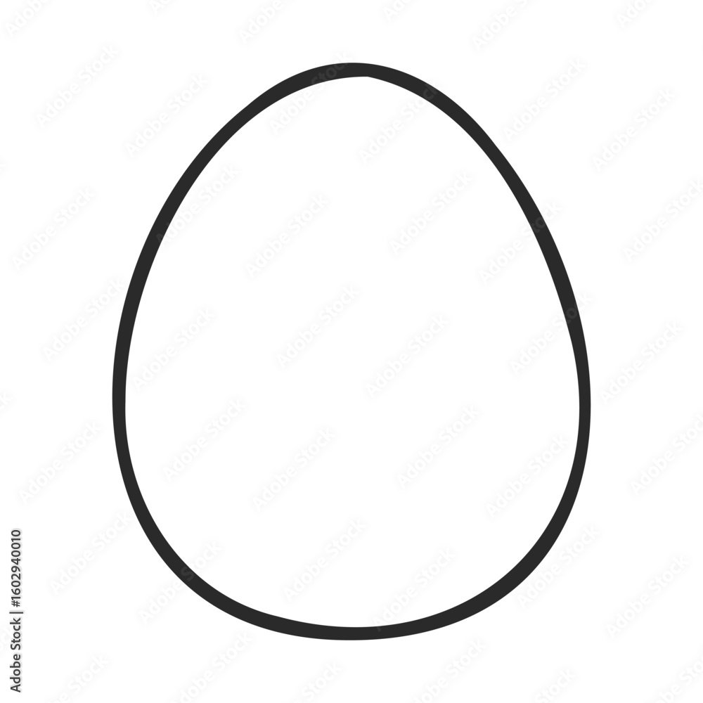 Poster simple black outline of an egg shape on a white background – stock vector icon in line style