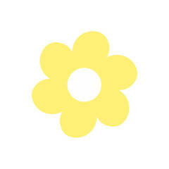 Simple Yellow Flower with White Center