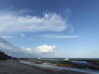 Blue sky with beach