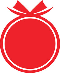 Red Circle With Ribbon Accent graphic