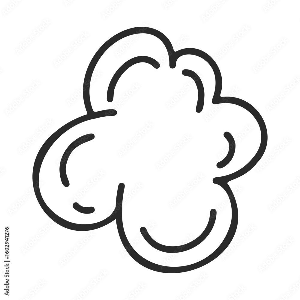 Poster black and white abstract cloud shape line art drawing – stock vector icon in line style