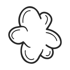 Obraz premium Simple black and white cloud doodle with cartoon style rounded shapes – stock vector icon in line style