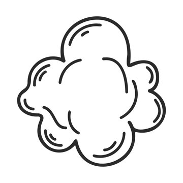 Black and white drawing of popcorn kernel with simple line art style &ndash; stock vector icon in line style