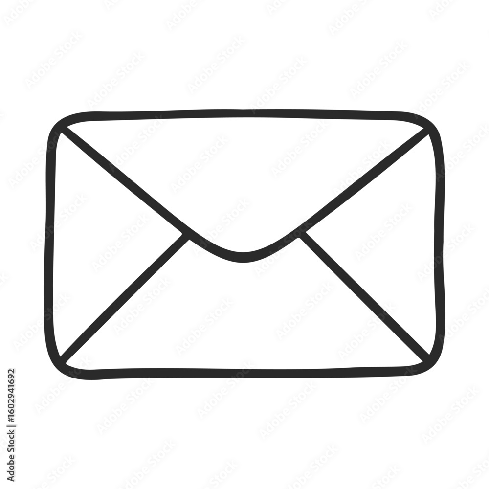 Poster simple black and white envelope drawing with minimalist style – stock vector icon in line style