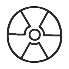 Fototapeta premium Simple black radiation hazard warning symbol icon on white background – stock vector icon in line style