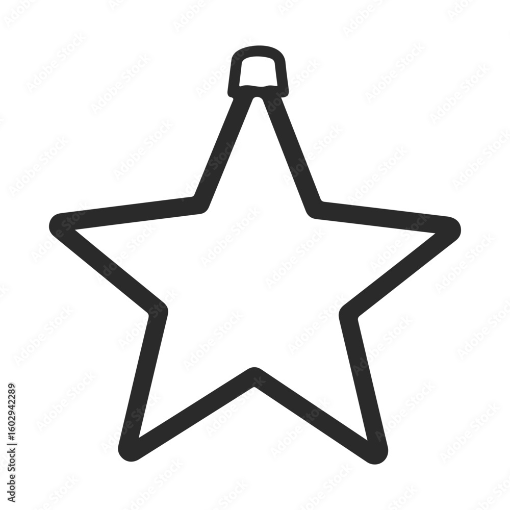 Poster simple outline of a five-pointed star ornament – stock vector icon in line style