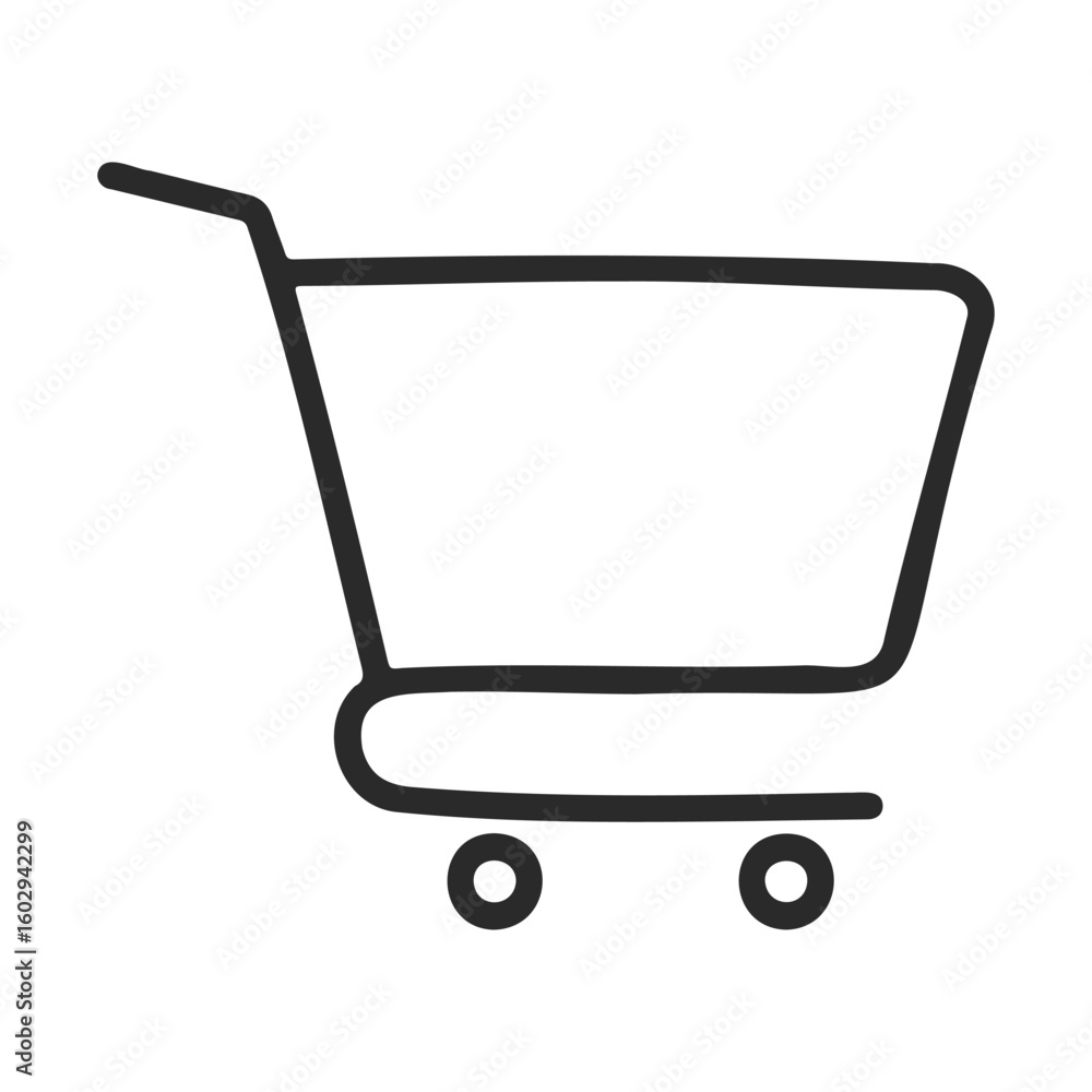 Aufkleber minimalist shopping cart icon in black line art style – stock vector icon in line style