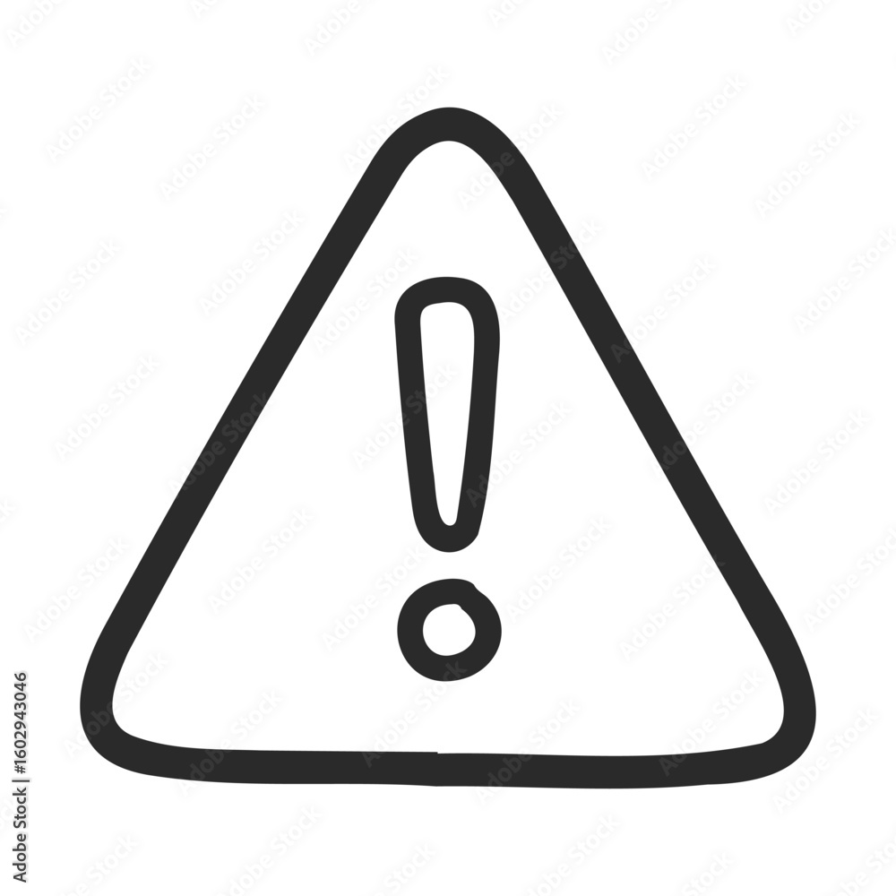 Poster black exclamation warning sign in triangle – stock vector icon in line style
