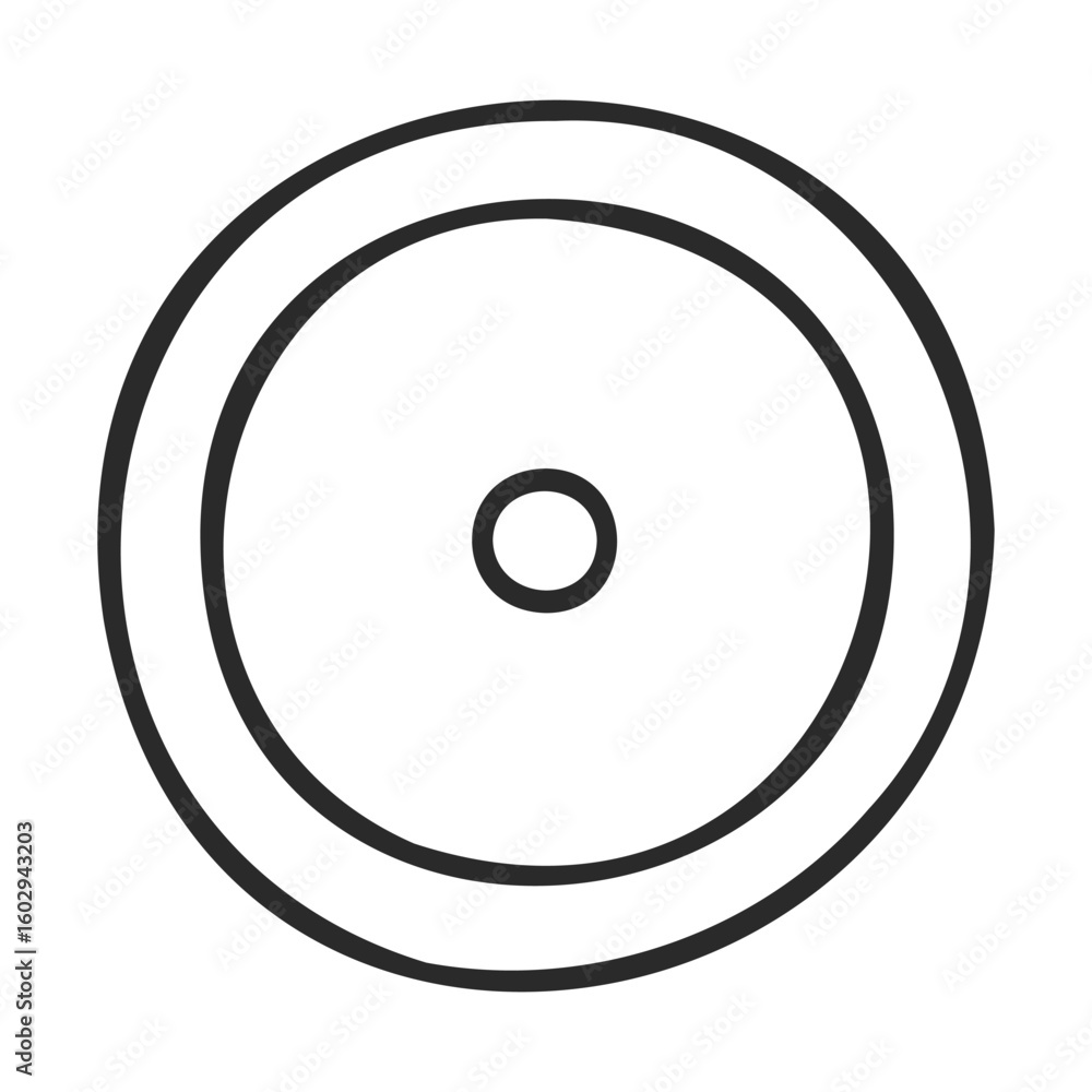 Poster minimalist black and white concentric circle design – stock vector icon in line style